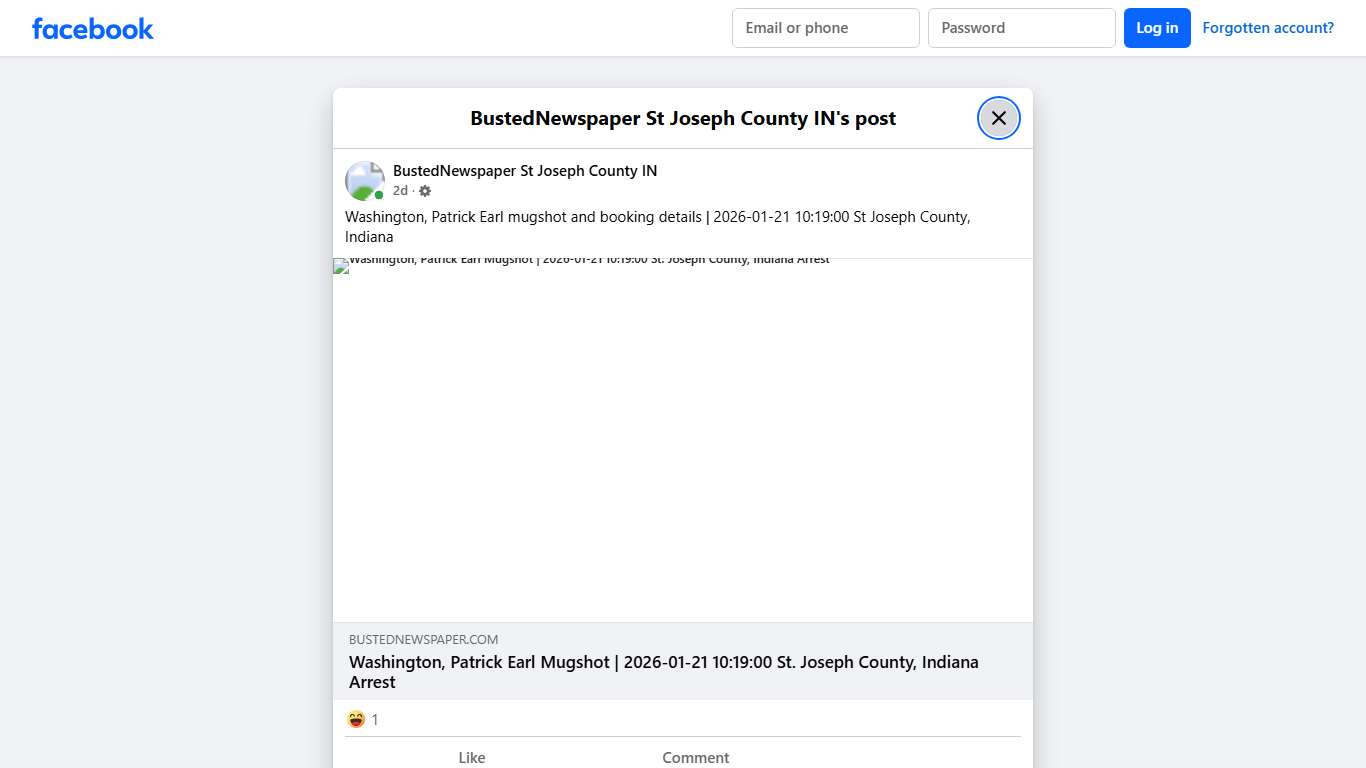 Washington, Patrick... - BustedNewspaper St Joseph County IN Facebook